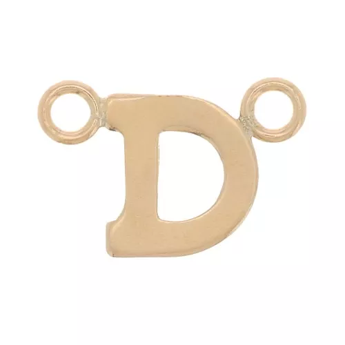 Distanziatore lettera dell'alfabeto 6x9 mm - D - Gold filled x1