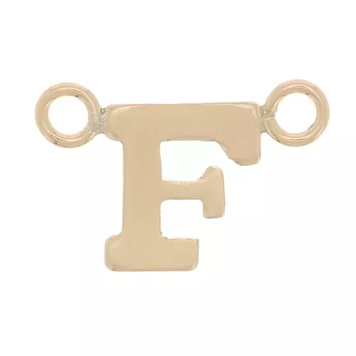 Distanziatore lettera dell'alfabeto 6x10 mm - F - Gold filled x1