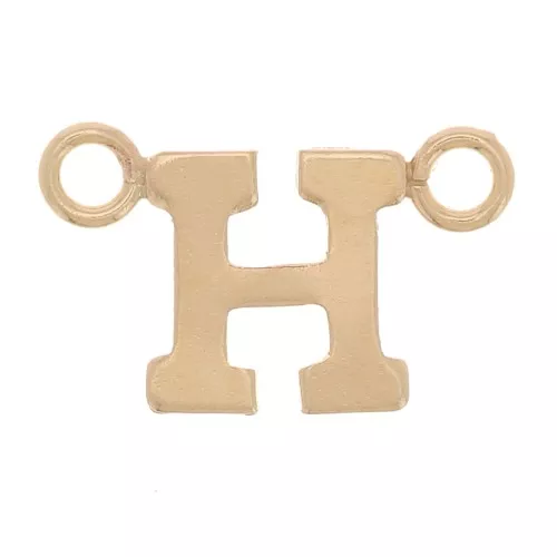 Distanziatore lettera dell'alfabeto 6x10 mm - H -Gold filled x1