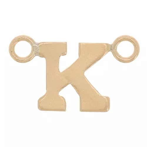 Distanziatore lettera dell'alfabeto 6x10 mm - K - Gold filled x1