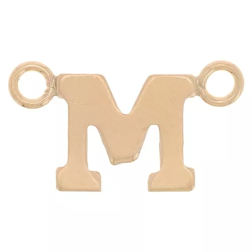 Distanziatore lettera dell'alfabeto 6x11 mm - M - Gold filled x1