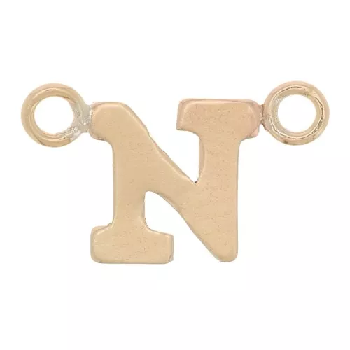Distanziatore lettera dell'alfabeto 6x10 mm - N - Gold filled x1