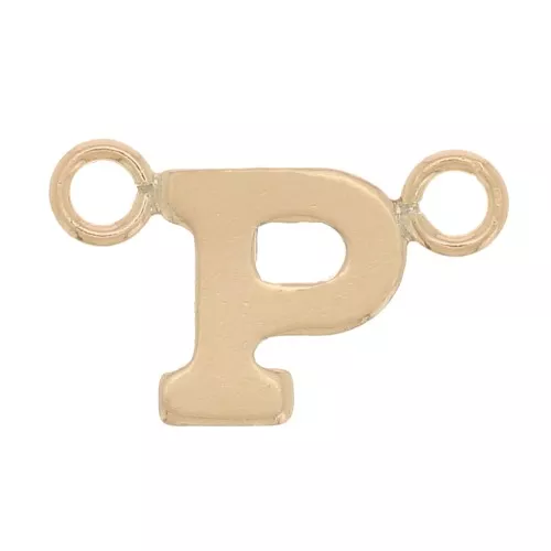 Distanziatore lettera dell'alfabeto 6x9,5 mm - P - Gold filled x1