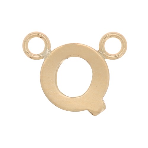 Distanziatore lettera dell'alfabeto 6x8 mm - Q - Gold filled x1