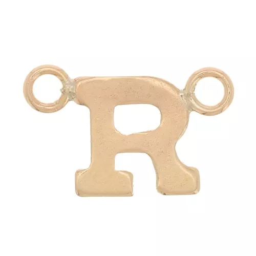 Distanziatore lettera dell'alfabeto 6x10 mm - R - Gold filled x1