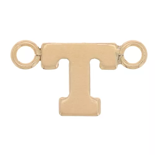 Distanziatore lettera dell'alfabeto 6x10 mm - T - Gold filled x1