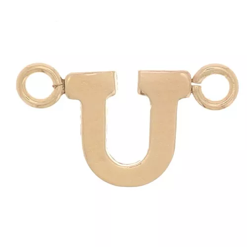 Distanziatore lettera dell'alfabeto 6x10 mm - U -Gold filled x1