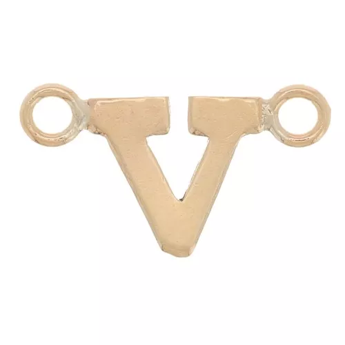 Distanziatore lettera dell'alfabeto 6x11 mm - V - Gold filled x1