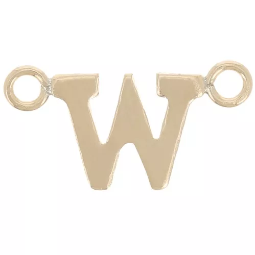 Distanziatore lettera dell'alfabeto 6x12 mm - W - Gold filled x1