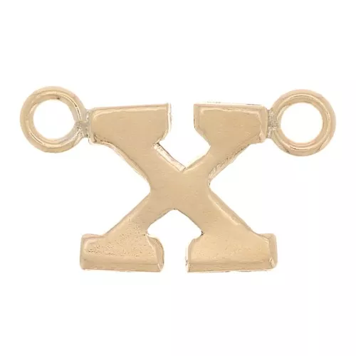 Distanziatore lettera dell'alfabeto 6x10 mm - X - Gold filled x1