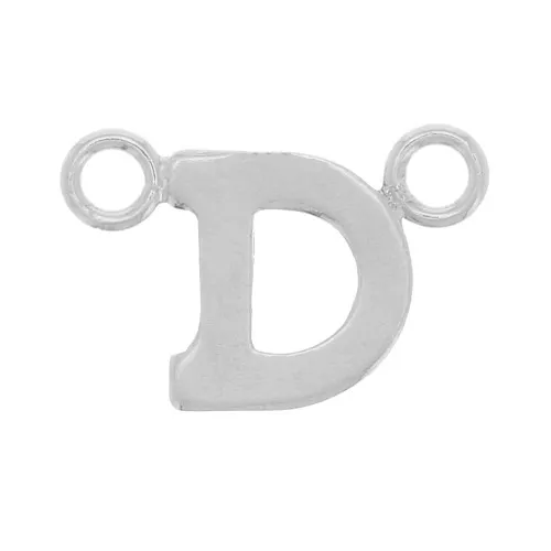 Distanziatore per lettere dell'alfabeto 6x9 mm - D - Argento 925 x1