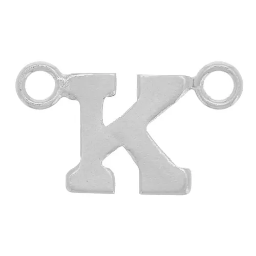 Distanziatore per lettere dell'alfabeto 6x10 mm - K - Argento 925 x1