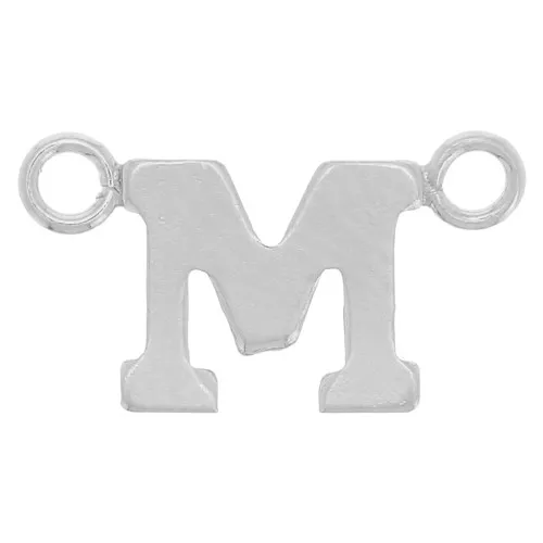 Distanziatore per lettere dell'alfabeto 6x11 mm - M - Argento 925 x1