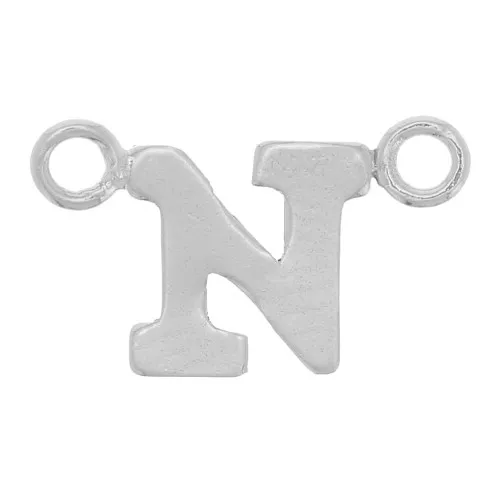 Distanziatore per lettere dell'alfabeto 6x10 mm - N - Argento 925 x1