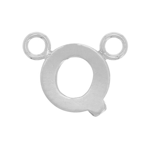 Distanziatore per lettere dell'alfabeto 6x8 mm - Q - Argento 925 x1