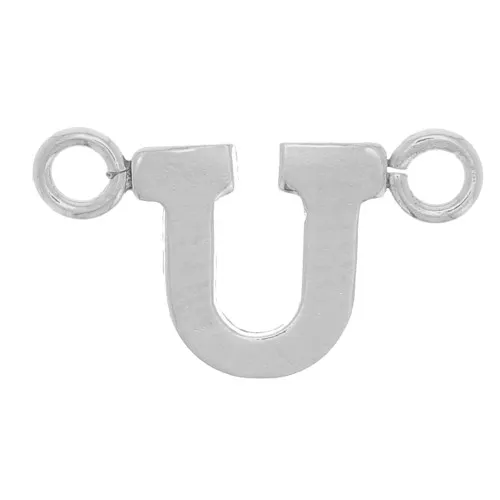 Distanziatore per lettere dell'alfabeto 6x10 mm - U - Argento 925 x1