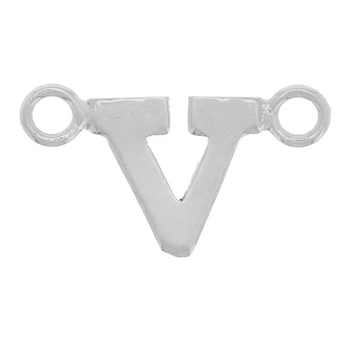 Distanziatore per lettere dell'alfabeto 6x11 mm - V - Argento 925 x1