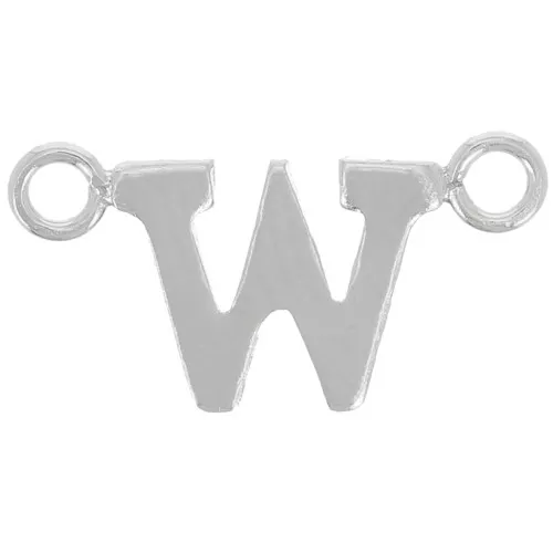 Distanziatore per lettere dell'alfabeto 6x12 mm - W - Argento 925 x1