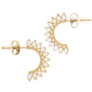 Orecchini aperti etnici da 20 mm - Acciaio inox 316L dorato Bianco x2|raw }}