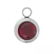 Ciondolo in zirconia da 6 mm - Acciaio inossidabile 304L - Siam