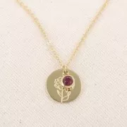 Ciondolo di nascita 6 mm in ossido di zirconio August in acciaio inossidabile 304L - Peridoto