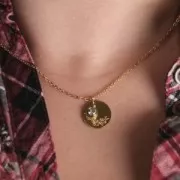 Ciondolo di nascita 6 mm in ossido di zirconio August in acciaio inossidabile 304L - Peridoto