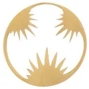 Distanziatore irregolare rotondo 12 mm - sole - Acciaio inox dorato 316L