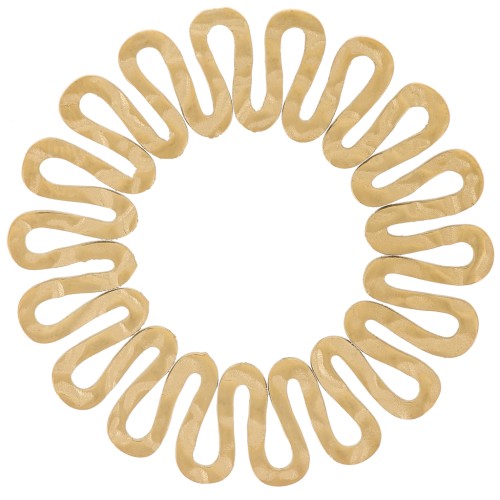 Pendente rotondo martellato - onda 35 mm - Acciaio inossidabile 304L dorato x1