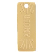 Ciondolo rettangolare 13x5 mm - Motivo d'amore - Acciaio inossidabile 304L Dorato x1