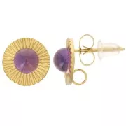 Orecchini perno rotondo da 10 mm per cabochon da 5 mm Acciaio inox dorato 304L x2