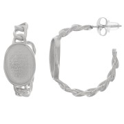 Orecchini cerchio da 27 mm per cabochon da 14x10 mm - Acciaio inox 304L x2|raw }}