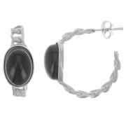 Orecchini cerchio da 27 mm per cabochon da 14x10 mm - Acciaio inox 304L x2