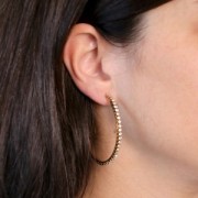 Orecchini a cerchio in ossido di zirconio da 51 mm - Acciaio inox 316L dorato x2