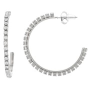 Orecchini a cerchio in ossido di zirconio 36 mm - Acciaio inossidabile 316L x2