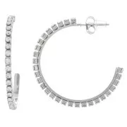 Orecchini a cerchio in ossido di zirconio 36 mm - Acciaio inossidabile 316L x2