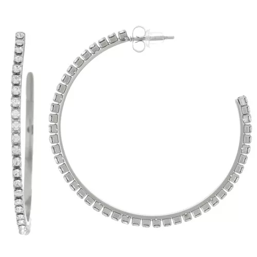 Orecchini a cerchio in ossido di zirconio da 51 mm - Acciaio inossidabile 316L x2