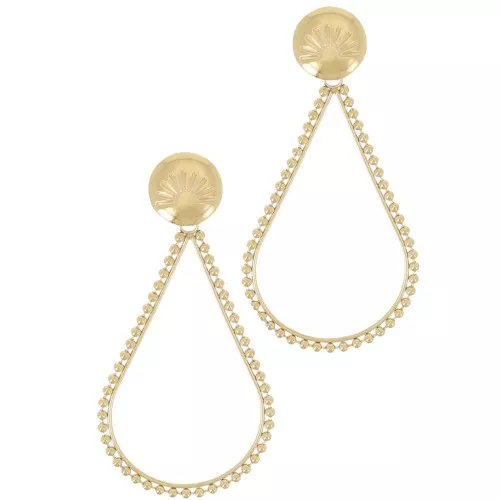 Orecchini a goccia 52x25 mm Acciaio inossidabile 316L dorato x2