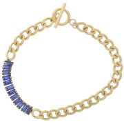 Bracciale 6 mm con ossidi di zirconio 304L in acciaio inox oro - Blu x19,5 cm|raw }}