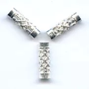 Tubi filigranati mm. 12x4  argentato x6