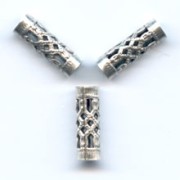 Tubi filigranati mm. 12x4 argentato antico x6|raw }}