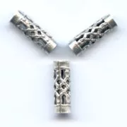 Tubi filigranati mm. 12x4 argentato antico x6