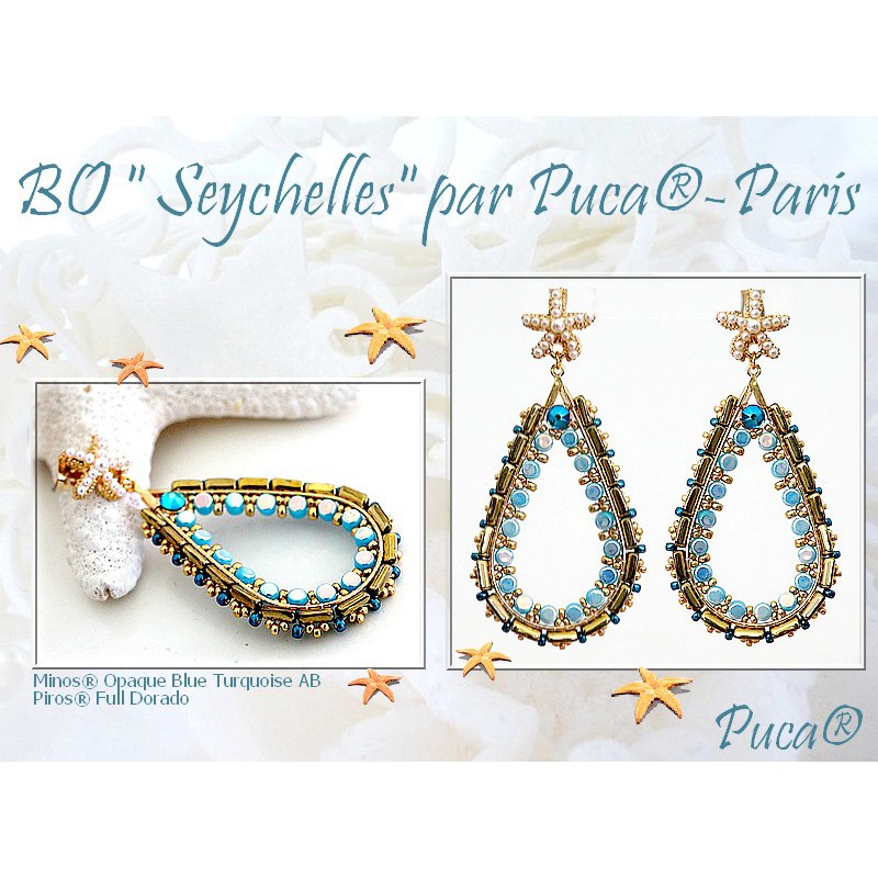 Perles Minos 2,5x3mm Effet Céramique Bleu - Lot De 10g, Marque Les Perles Par Puca® | DIY, Création Bijoux