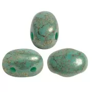 Perle in vetro Samos® di Puca® 7x5 mm Op Green Turquoise Red Terracotta x10g
