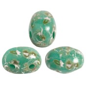Perle in vetro Samos® di Puca® 7x5 mm Opaque Green Turquoise Rembrandt x10g|raw }}