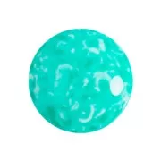 Cabochon di vetro di Puca® 18 mm Milky Green Turquoise x1