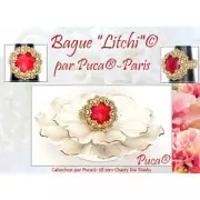 Cabochon di vetro di Puca® 18 mm Milky Grey x1