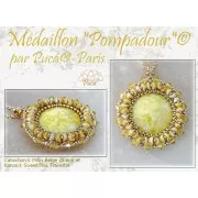 Cabochon rotondo in vetro di Puca® 25 mm - Milky Beige x1