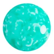 Cabochon rotondo in vetro di Puca® 25 mm - Milky Green Turquoise x1