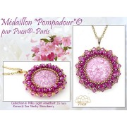 Cabochon rotondo in vetro di Puca® 25 mm - Milky Light Amethyst x1