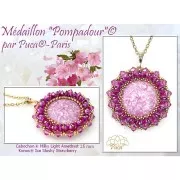 Cabochon rotondo in vetro di Puca® 25 mm - Milky Light Amethyst x1